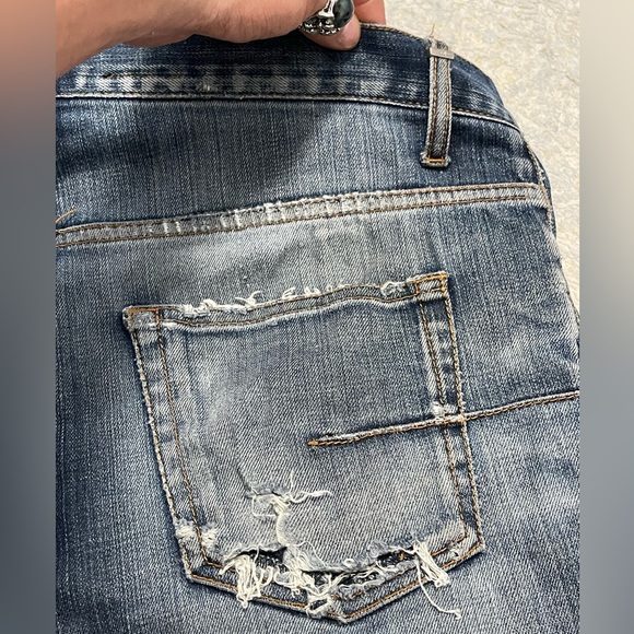 EUC Men’s Size 30 (30” X 30”) Christian Dior Homme Distressed Denim Blue Jeans - Picture 7 of 12